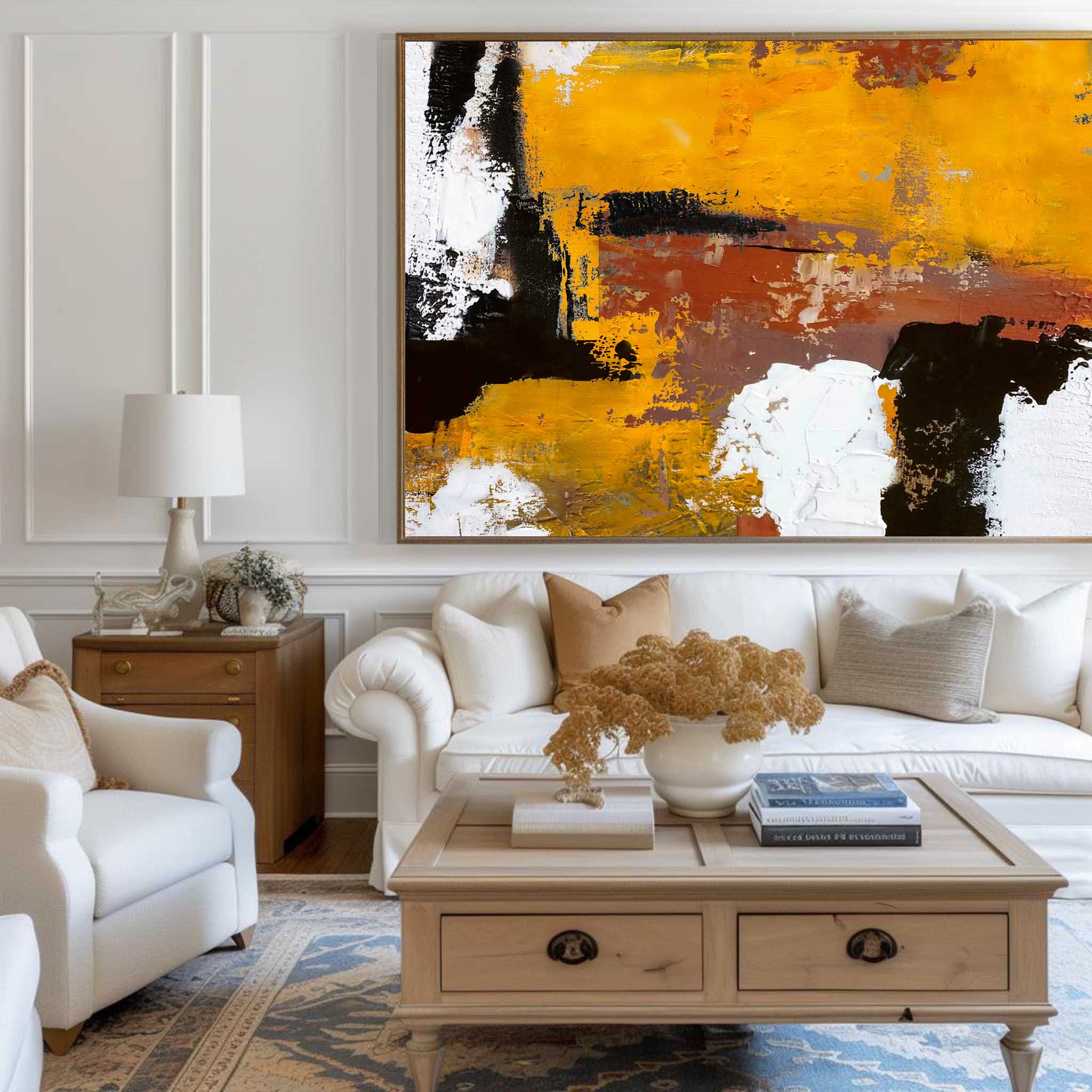 Burnt Orange Abstract Painting ABAH24 - Neutralighting