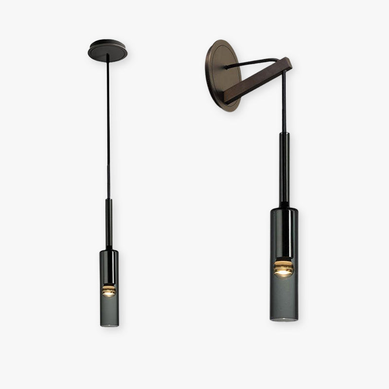 Zeyro Modern Black Glass Streamlined Pendant light/Wall Lamp - Neutralighting