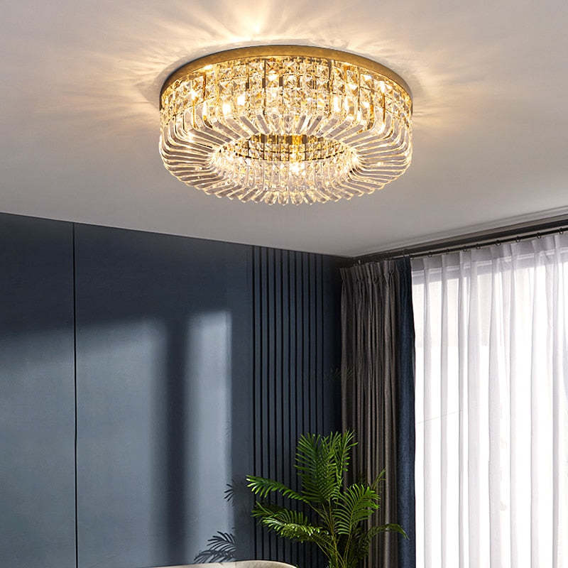 Kristy Luxury Flush Mount Metal/Crystal Ceiling Light