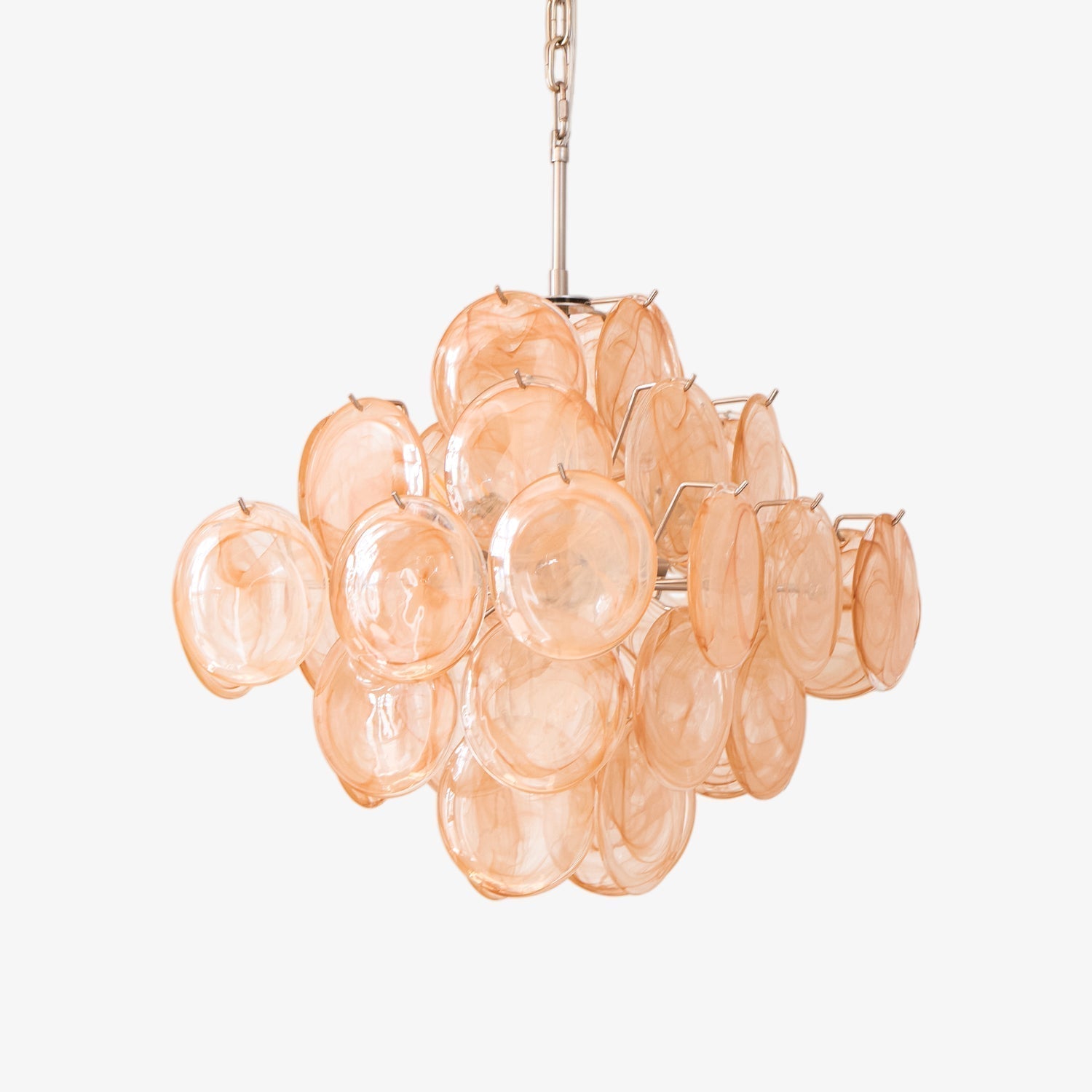 Aurora Chandelier Apricot Murano Glass Disc Layered Artistic