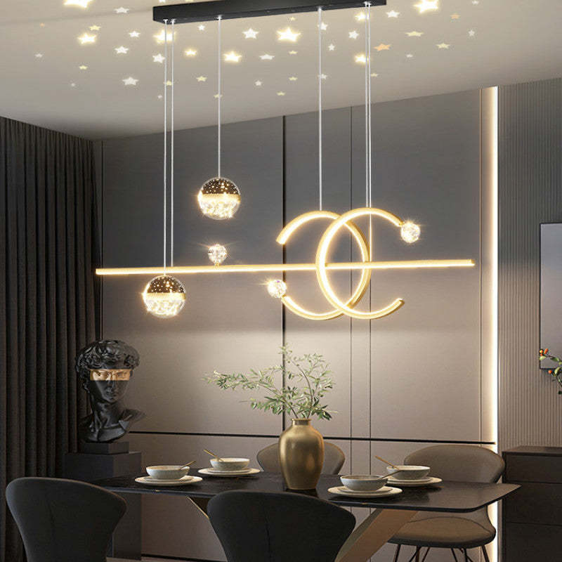 Arisha Luxury Globe Metal/Glass Pendant Light, Black/Gold - Neutralighting