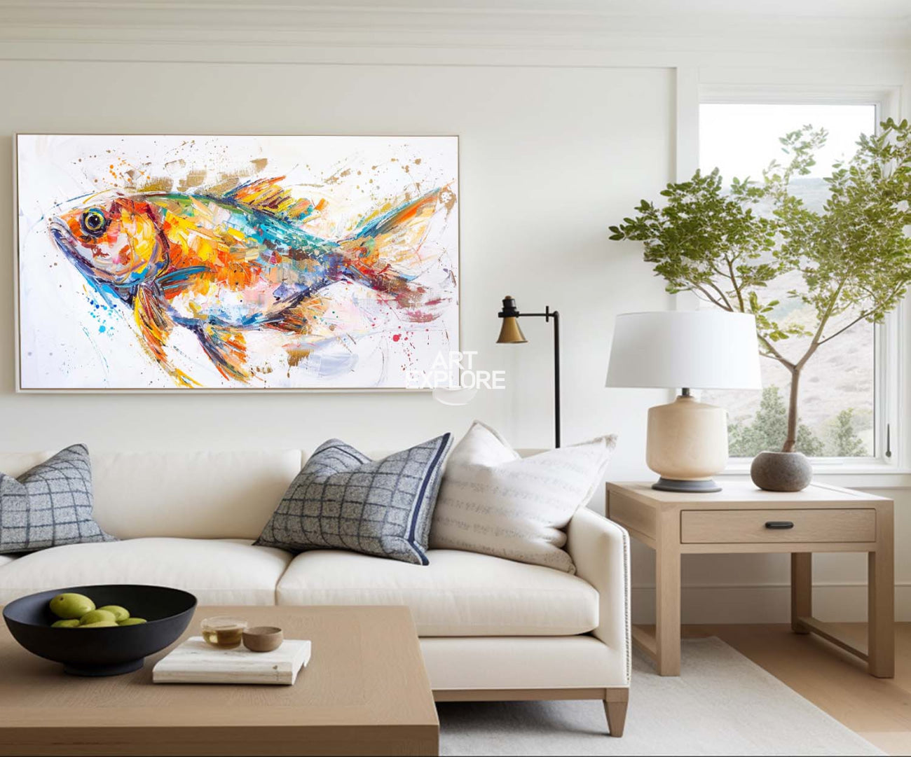 Vibrant Colorful Goldfish Canvas Wall Art