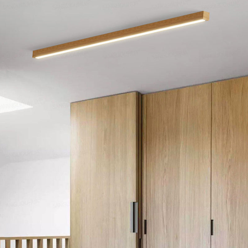 Arisha Linear Slim Ceiling Light, Wood - Neutralighting