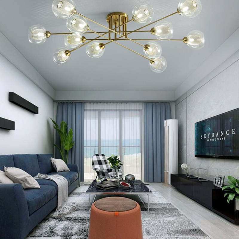 Valentina Industrial Glass Globe Chandelier LED, 6 Style - Neutralighting