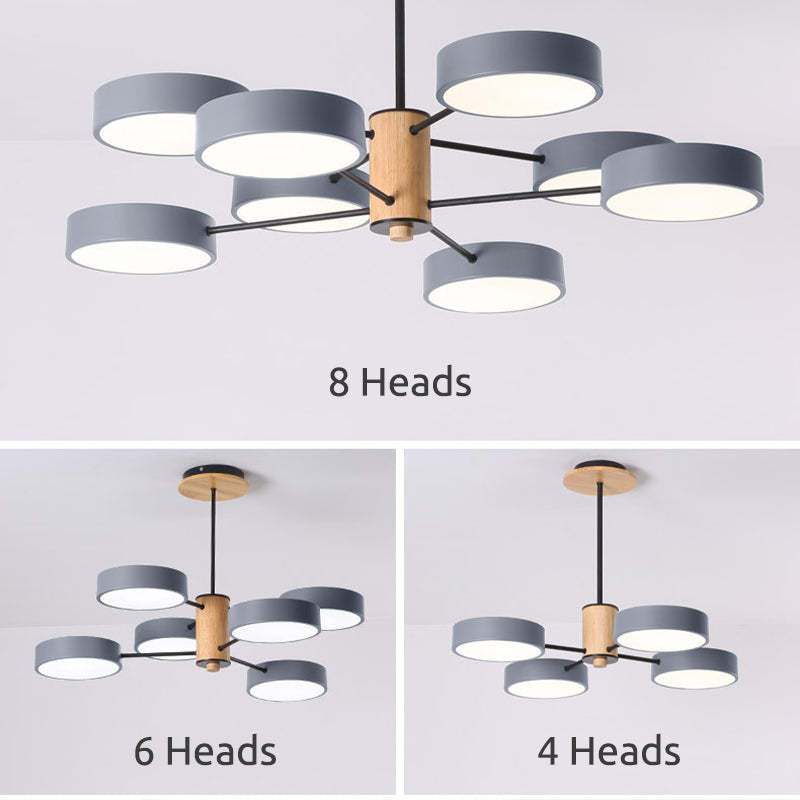 Arisha Art Deco Pendant Light, White/Green/Grey,Metal/Wood - Neutralighting