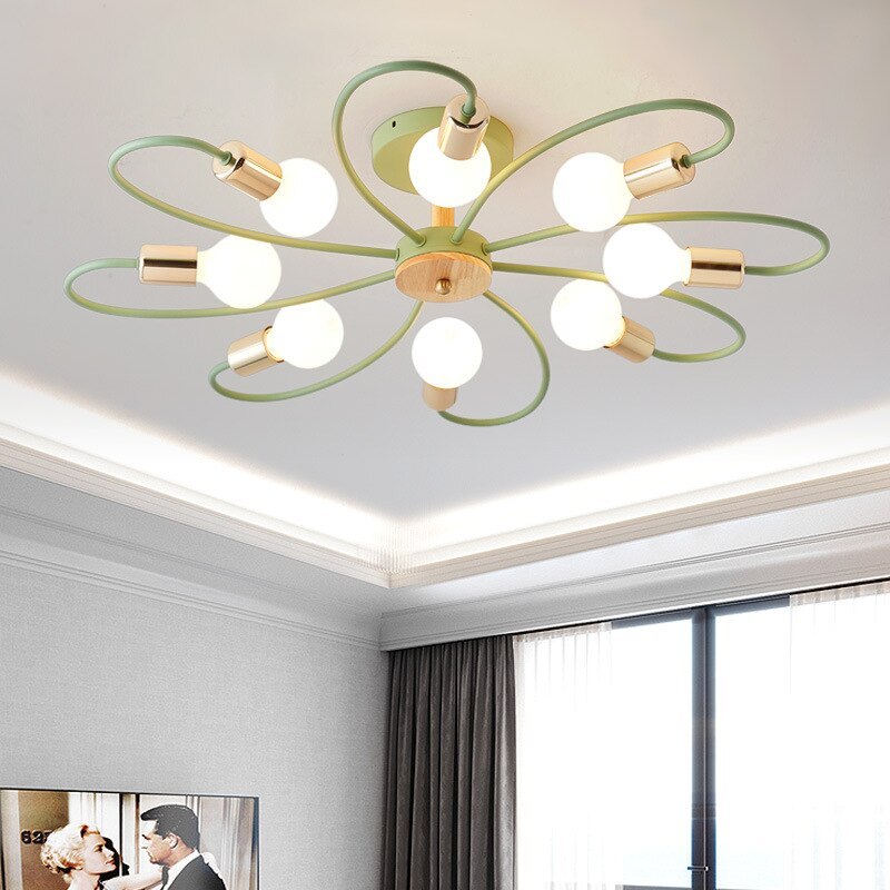 Arisha Elegant Metal/Glass Flush Mount Ceiling Light, Grey/Green - Neutralighting