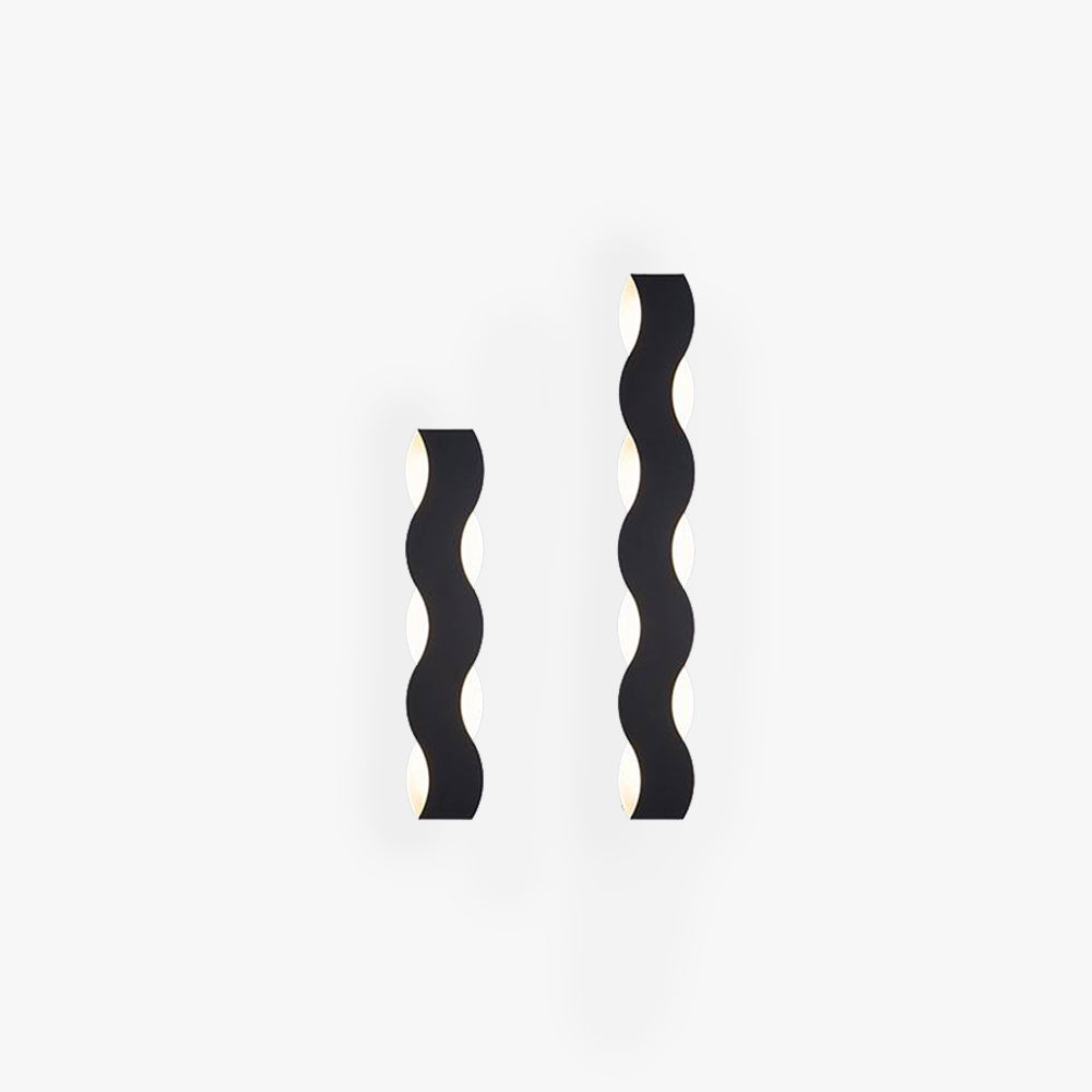 Arisha Modern Black & White Wave Wall Lamp Black, 3 Style - Neutralighting
