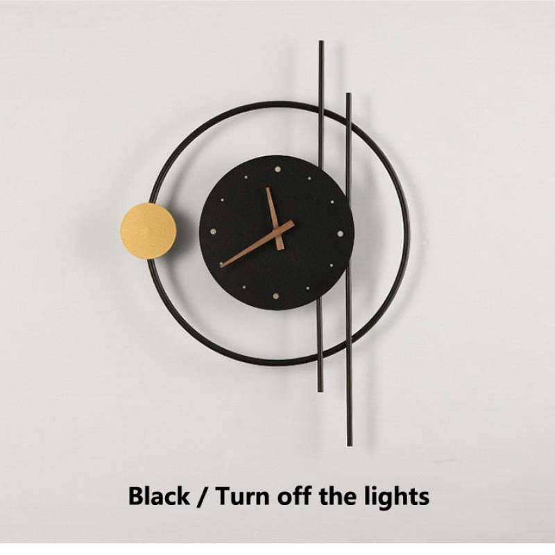 Arisha Wall Lamp Clock, Black & Gold - Neutralighting