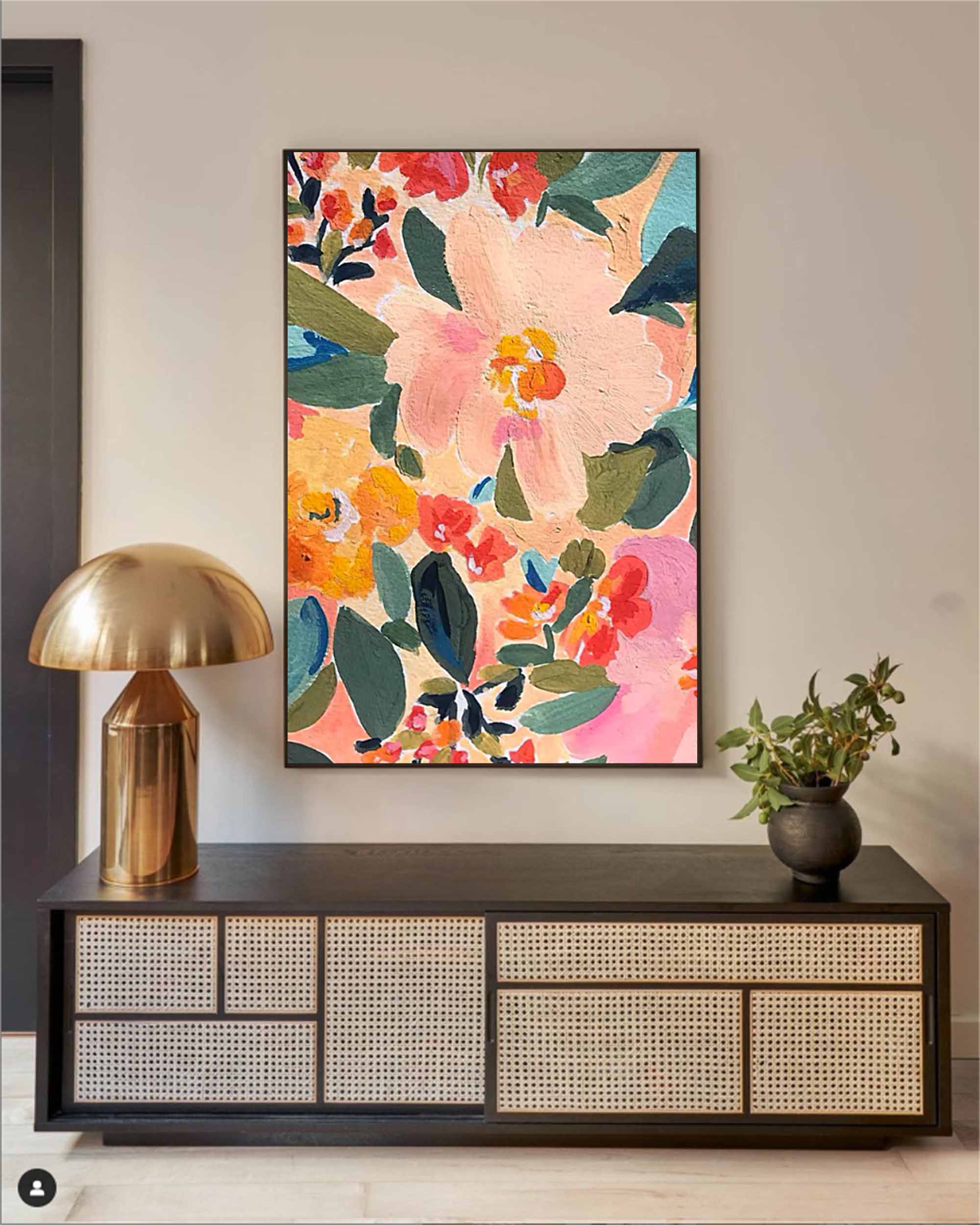 Wall Art Warm Tone Floral Blossom