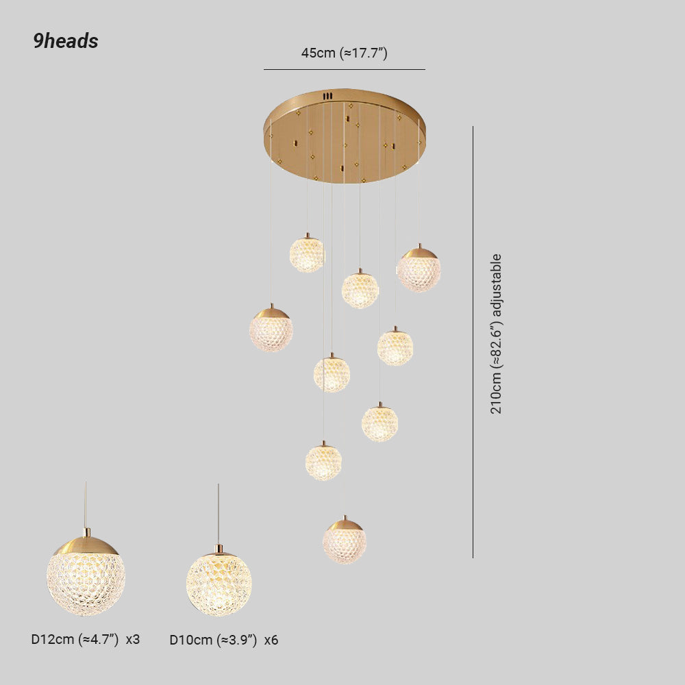 Arisha Multi Staircase Modern Art Deco Pendant Light, Gold - Neutralighting