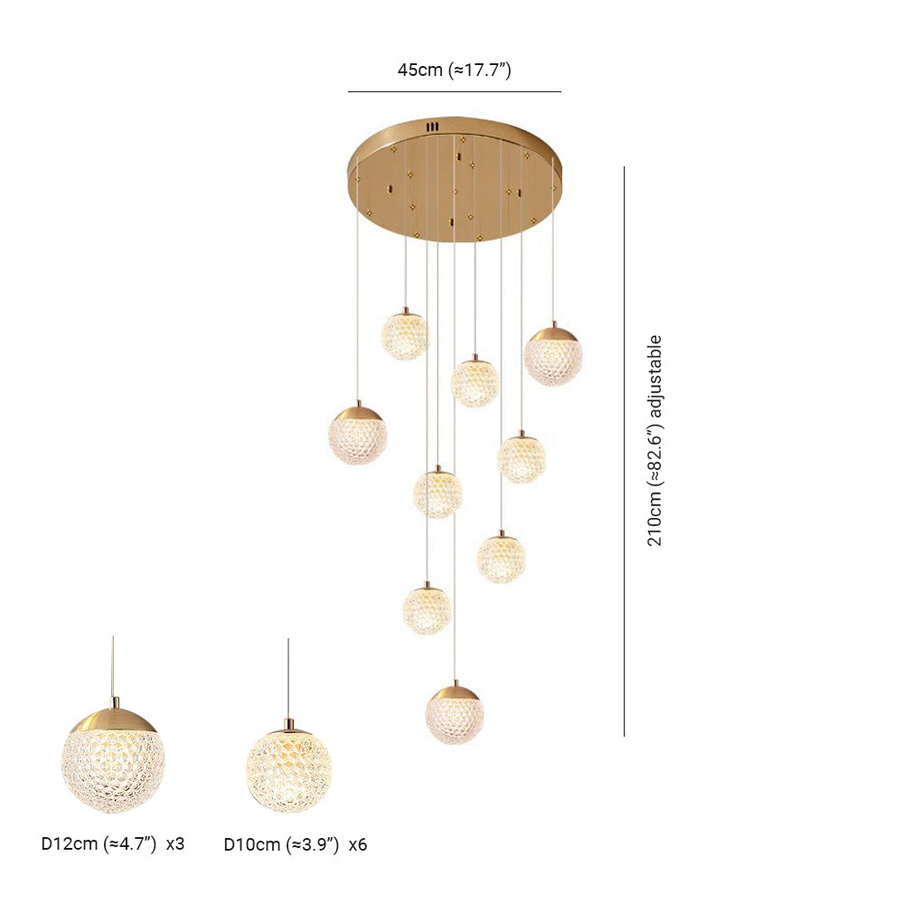 Arisha Multi Staircase Modern Art Deco Pendant Light, Gold - Neutralighting