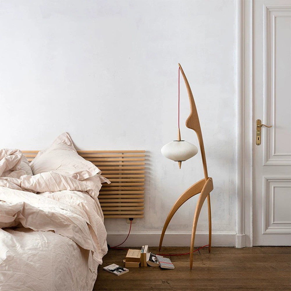 Mira Artificial Paper & Wood Floor Lamp - Neutralighting