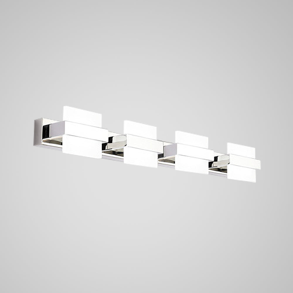 Arisha Modern Square Metal/Acrylic Wall Lamp, Silver, Bathroom - Neutralighting