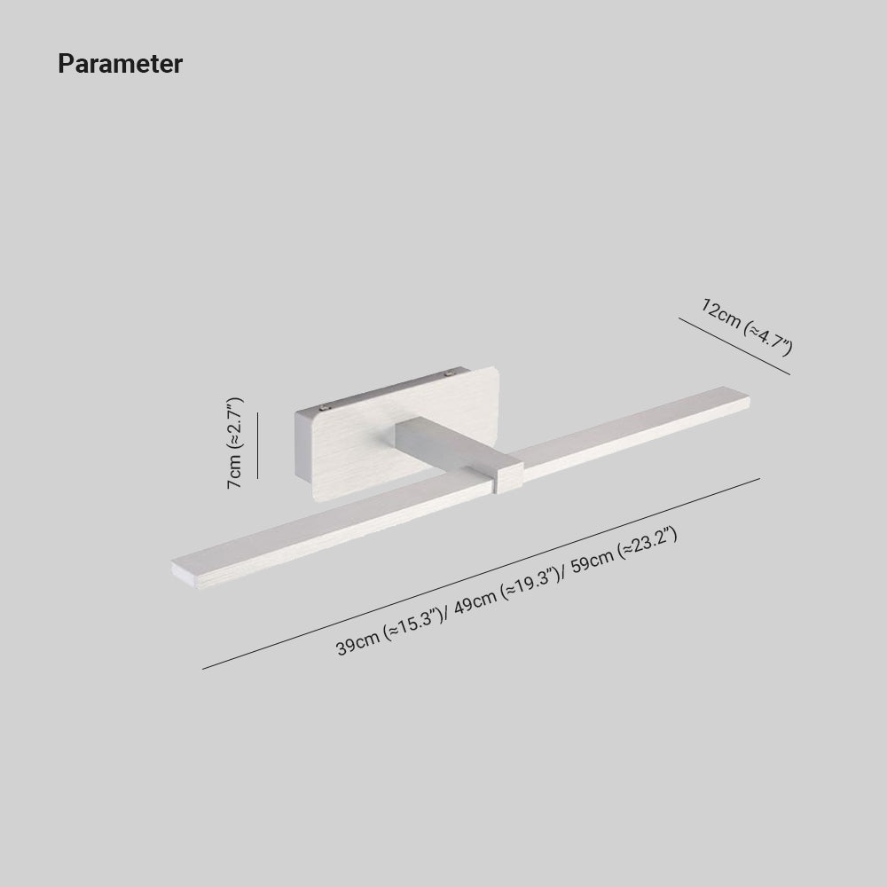 Arisha Nordic Linear Acrylic Mirror Front Wall Lamp, Silver - Neutralighting