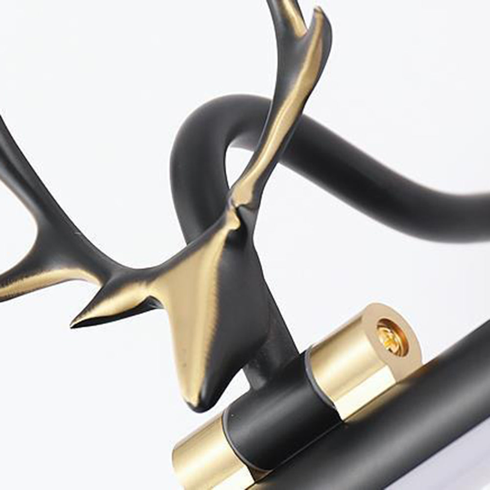 Arisha Decorative Deer Mirror Front Vanity Wall Lamp, Black/Gold - Neutralighting