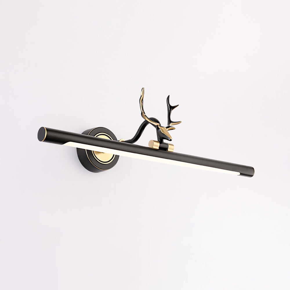 Arisha Decorative Deer Mirror Front Vanity Wall Lamp, Black/Gold - Neutralighting