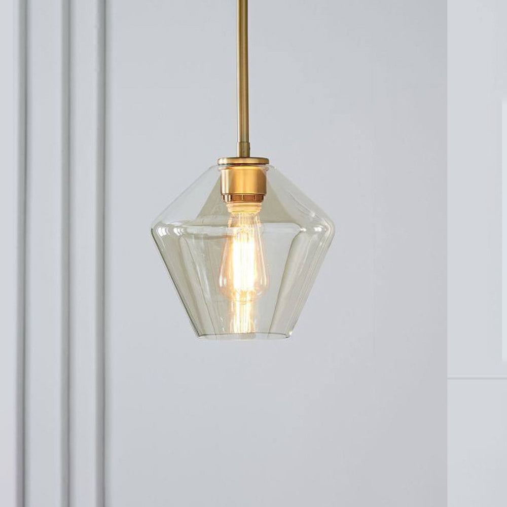 June Pendant Light Glass, Clear/Amber Diamond shape - Neutralighting