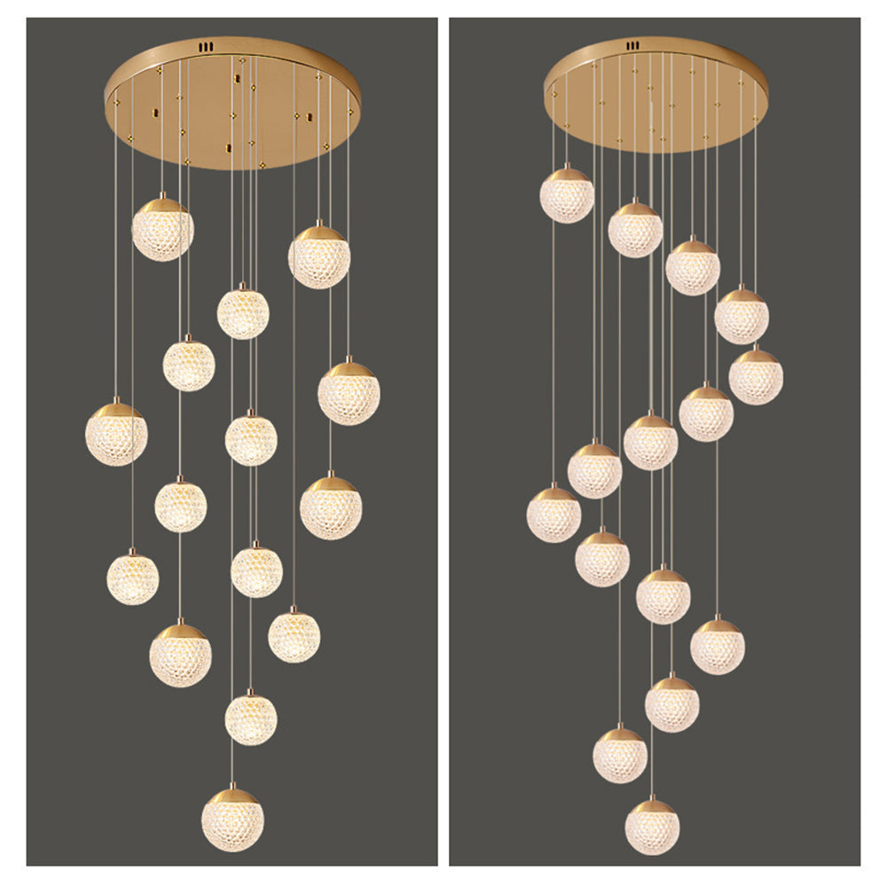 Arisha Multi Staircase Modern Art Deco Pendant Light, Gold - Neutralighting