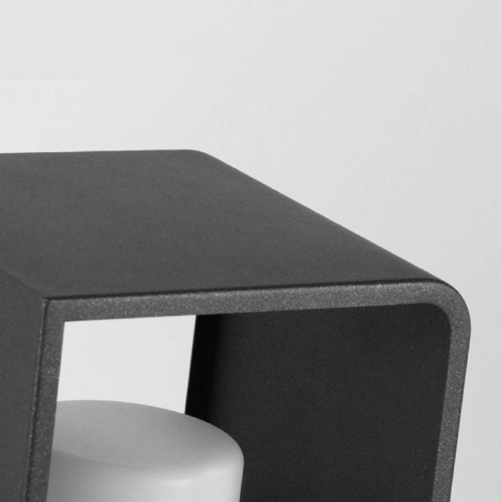 Ray Minimalist Cuboid Candle Solar Outdoor Floor Lamp Black - Neutralighting