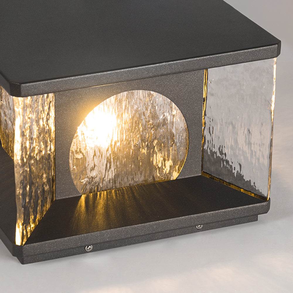 Ray Modern Transparent Rectangular Metal Glass Outdoor Floor Lamp, Black - Neutralighting