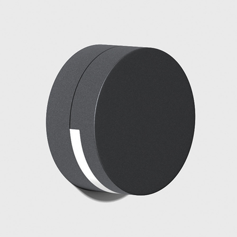 Ray Modern Minimalist Round Metal/Glass Waterproof Outdoor Wall Lamp, Black - Neutralighting