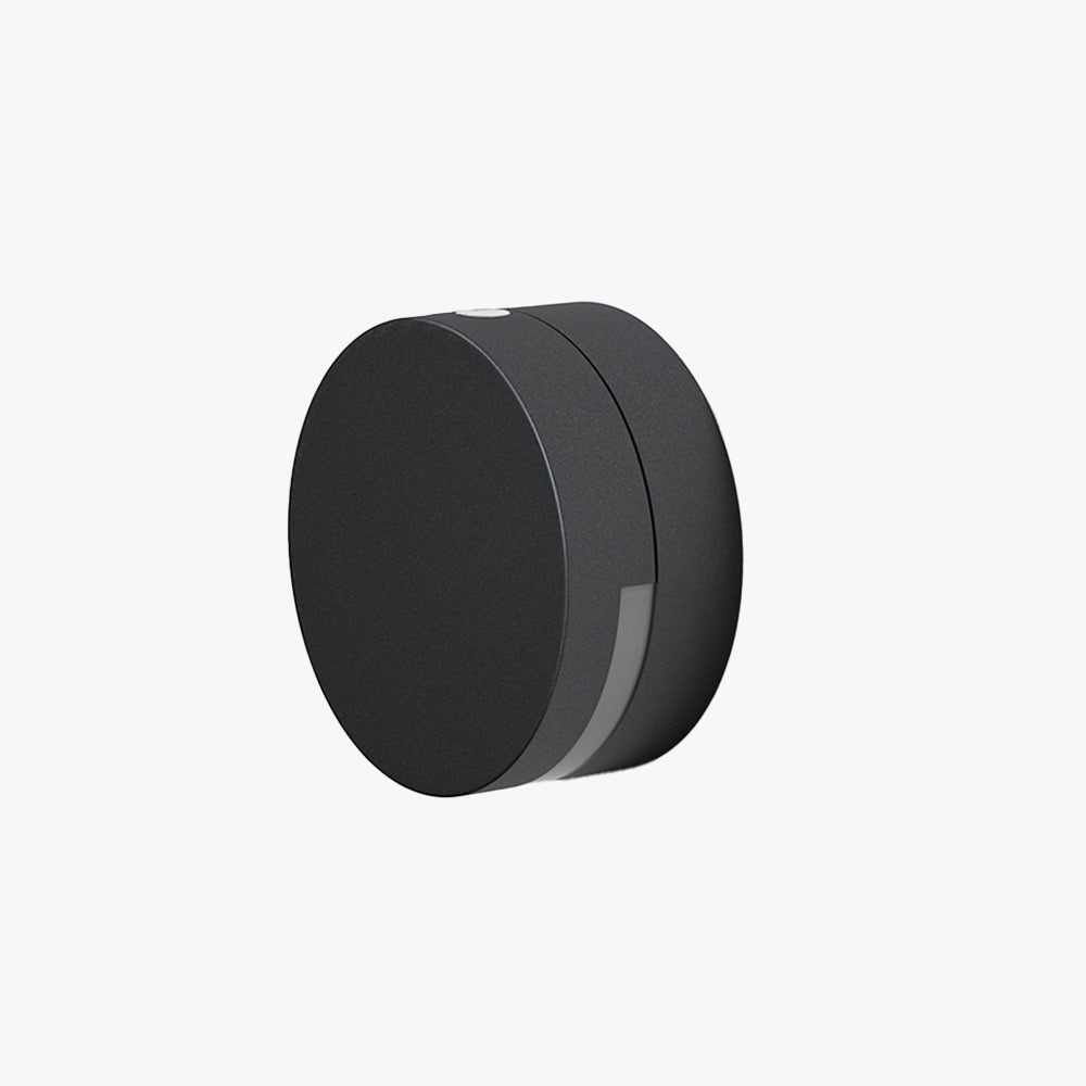 Ray Modern Minimalist Round Metal/Glass Waterproof Outdoor Wall Lamp, Black - Neutralighting