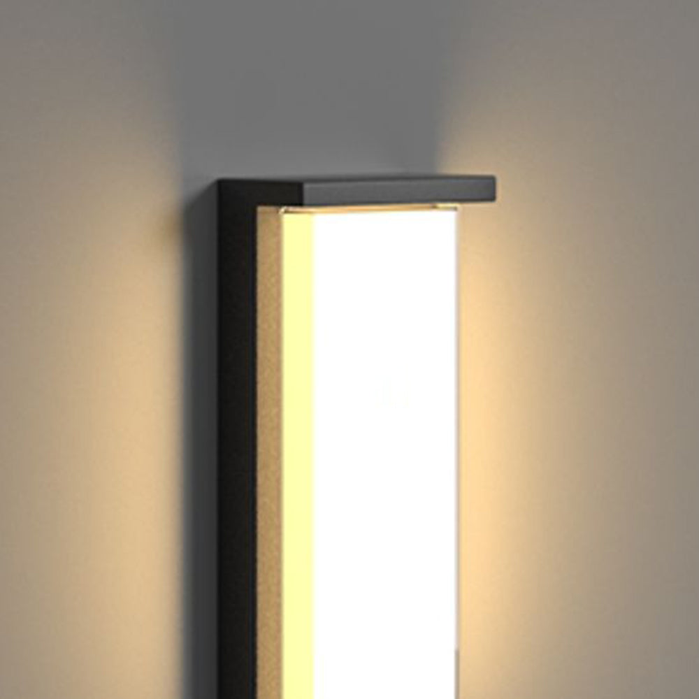 Ray Modern Minimalist Rectangular Metal Outdoor Wall Lamp, Black - Neutralighting