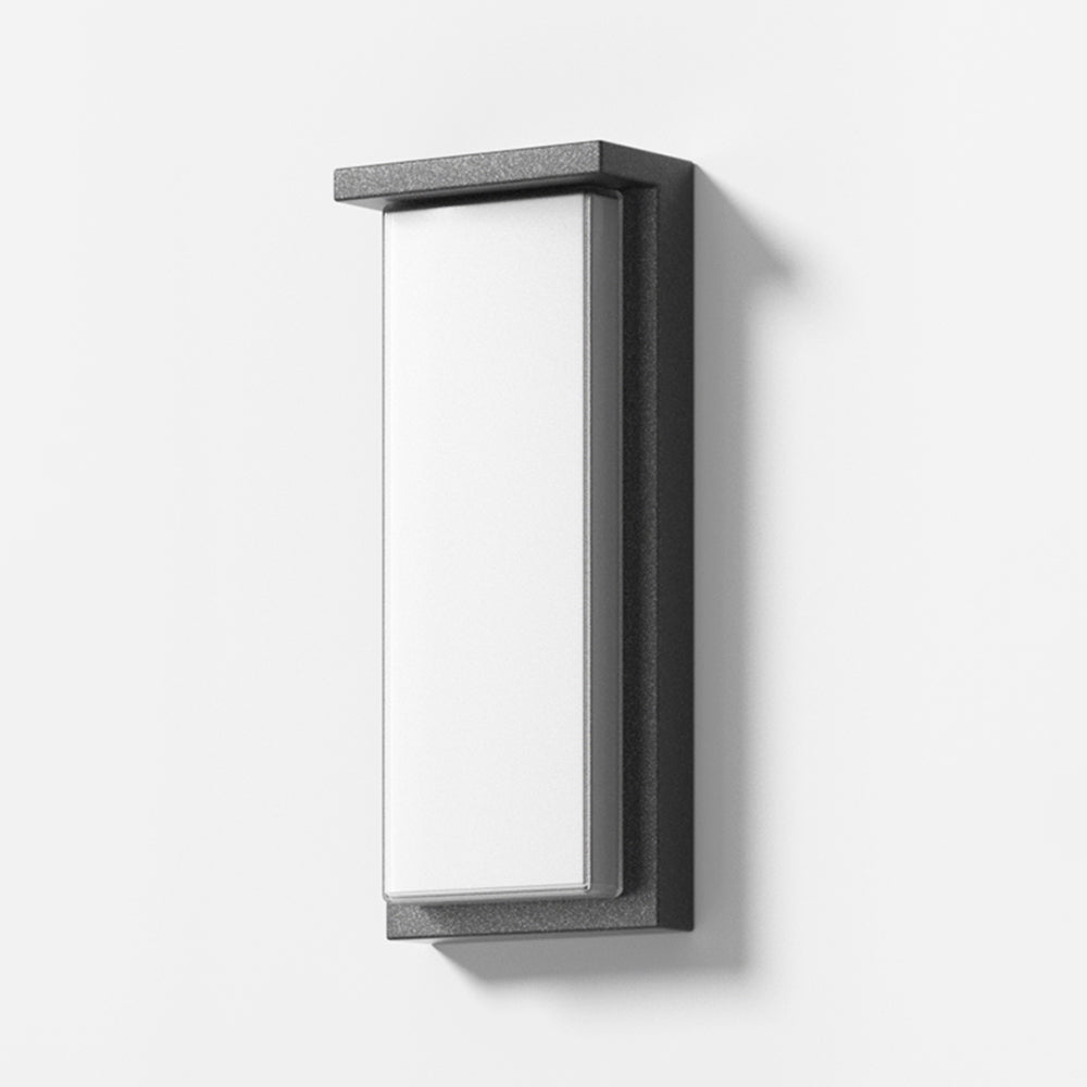 Ray Modern Minimalist Rectangular Metal Outdoor Wall Lamp, Black - Neutralighting