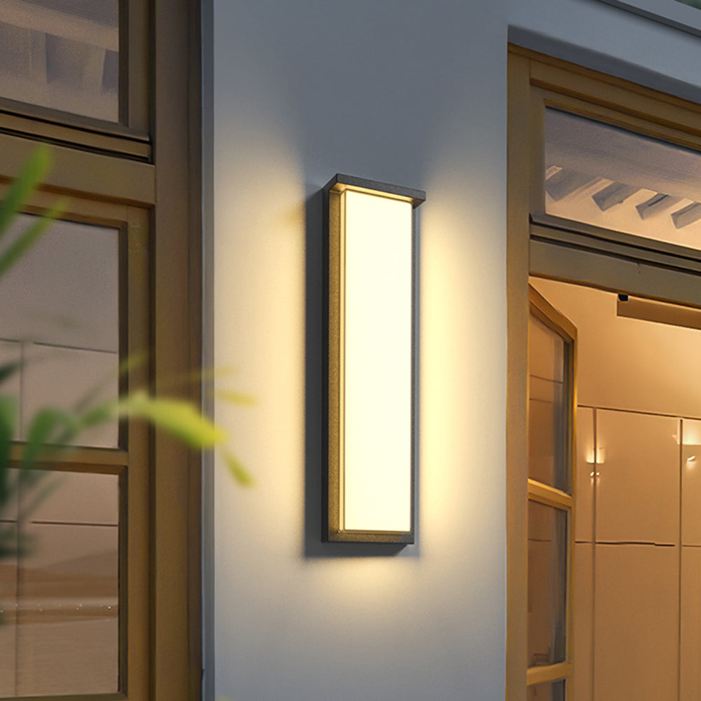 Ray Modern Minimalist Rectangular Metal Outdoor Wall Lamp, Black - Neutralighting