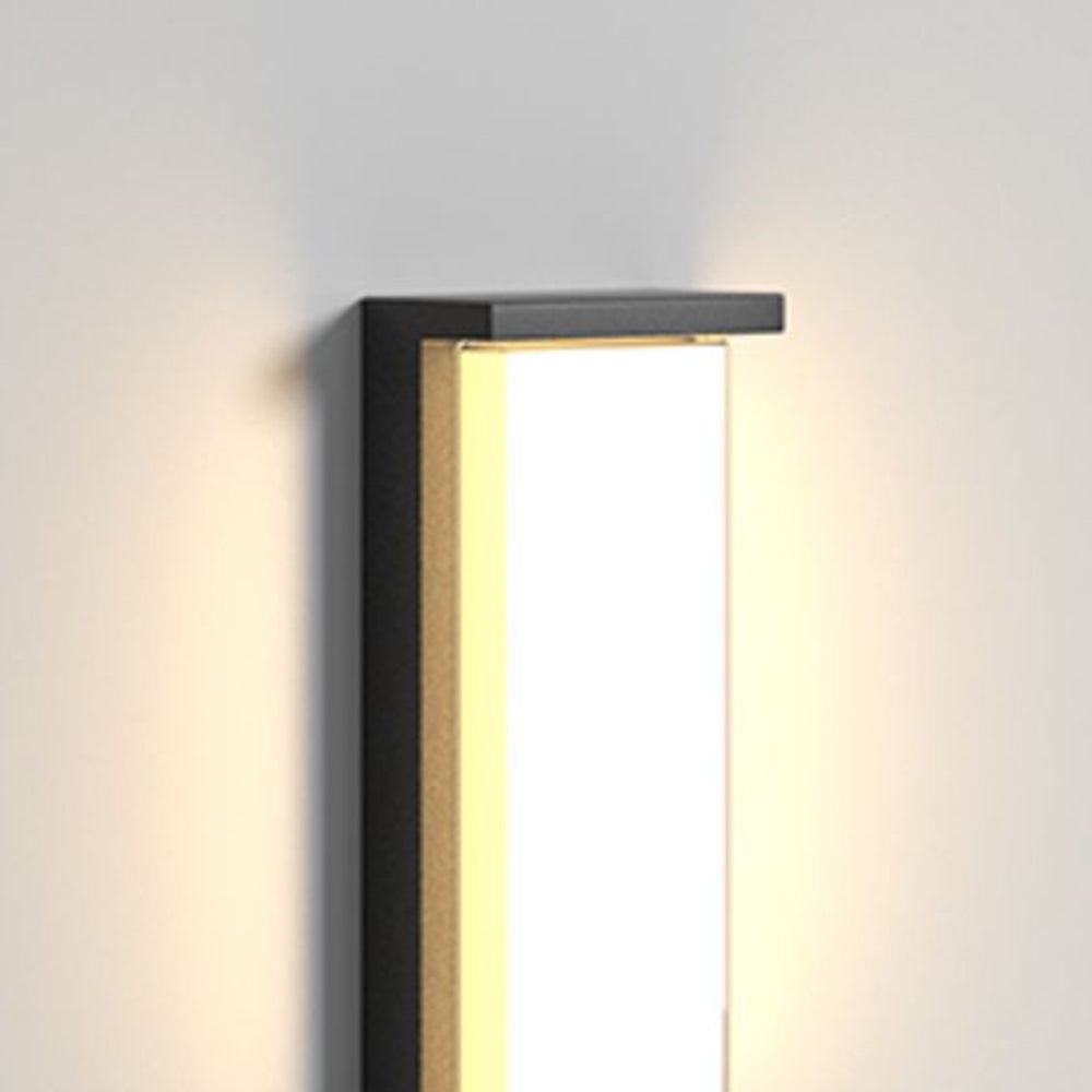Ray Modern Minimalist Rectangular Metal Outdoor Wall Lamp, Black - Neutralighting