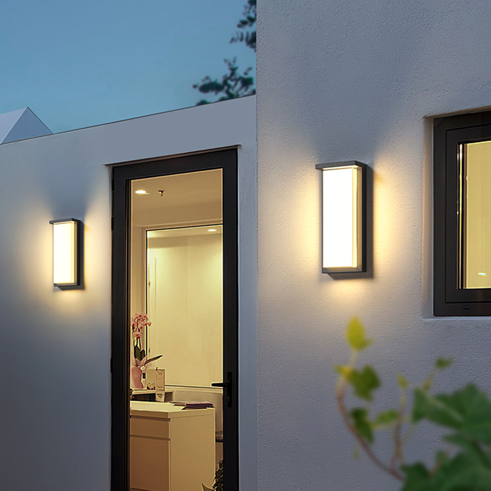 Ray Modern Minimalist Rectangular Metal Outdoor Wall Lamp, Black - Neutralighting