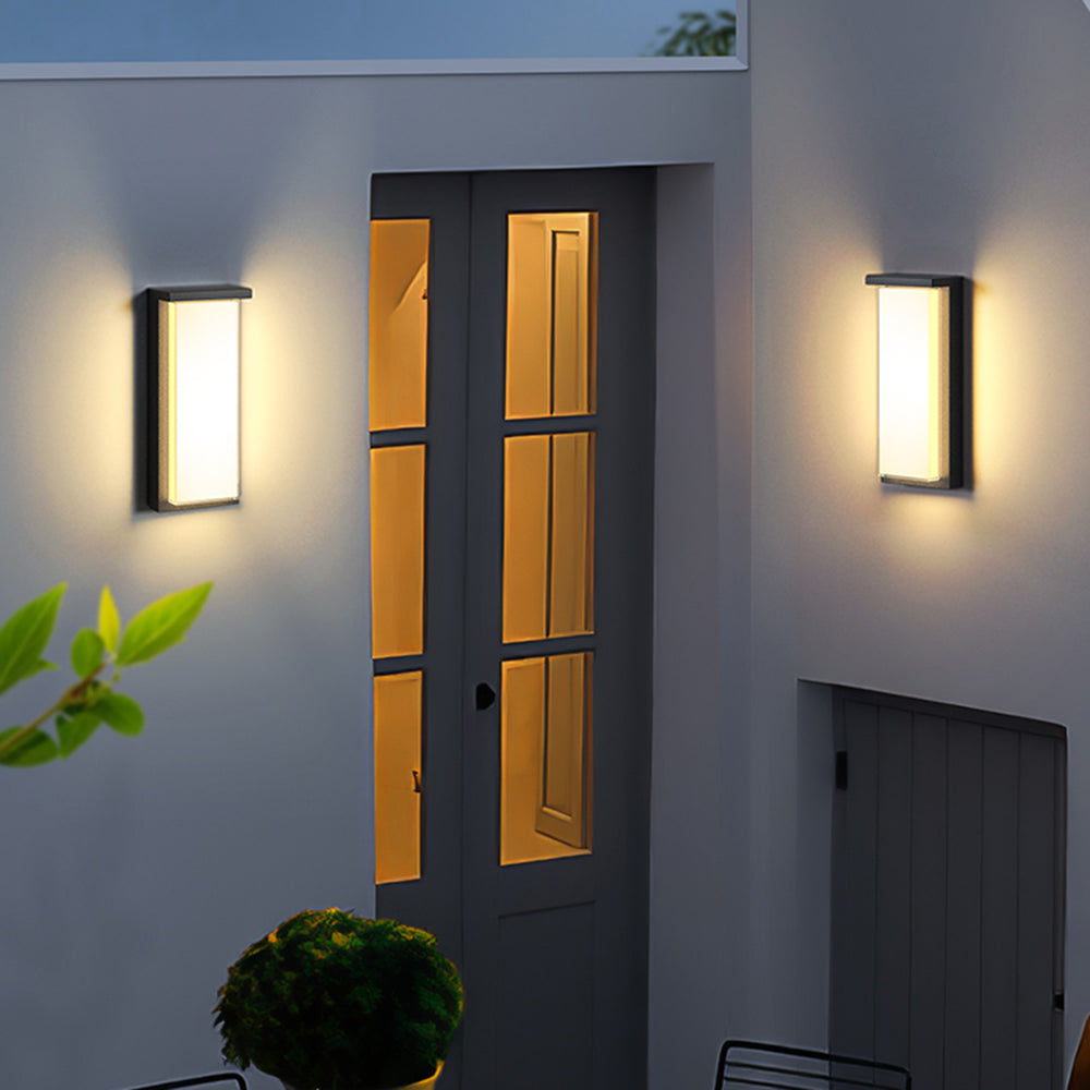 Ray Modern Minimalist Rectangular Metal Outdoor Wall Lamp, Black - Neutralighting