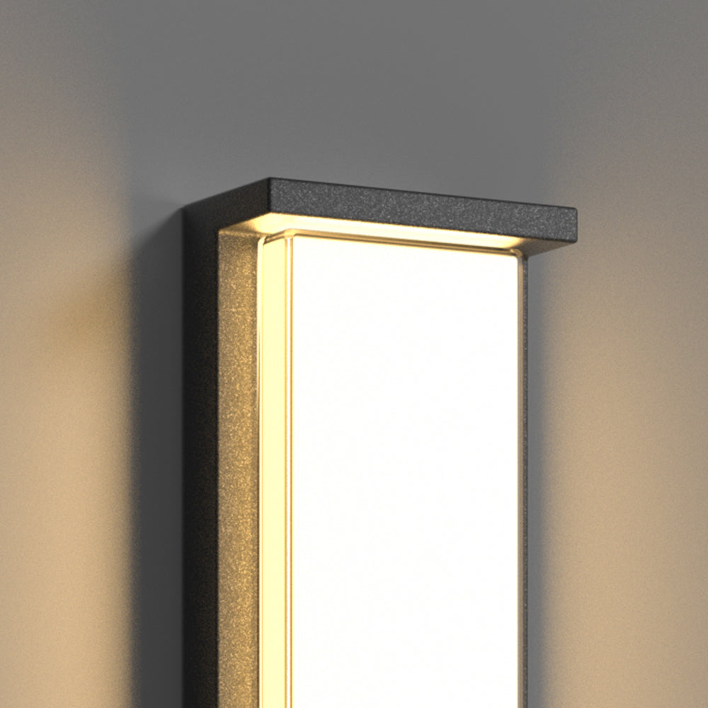 Ray Modern Minimalist Rectangular Metal Outdoor Wall Lamp, Black - Neutralighting