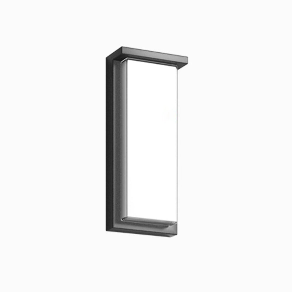 Ray Modern Minimalist Rectangular Metal Outdoor Wall Lamp, Black - Neutralighting