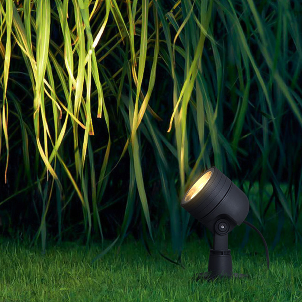 Ray Modern Round Glass/Metal Solar Outdoor Ground Lamp Spotlight - Neutralighting