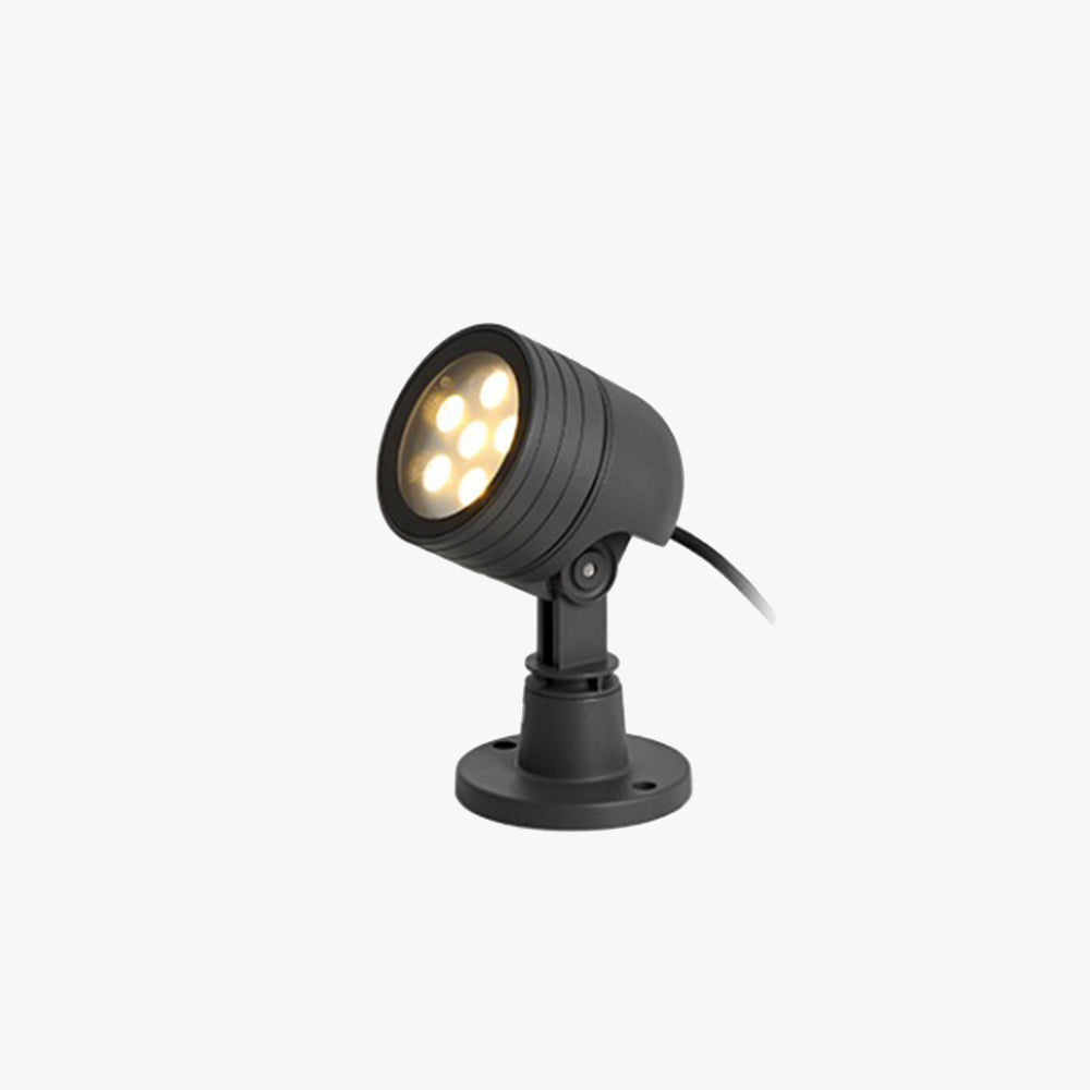 Ray Modern Round Glass/Metal Solar Outdoor Ground Lamp Spotlight - Neutralighting