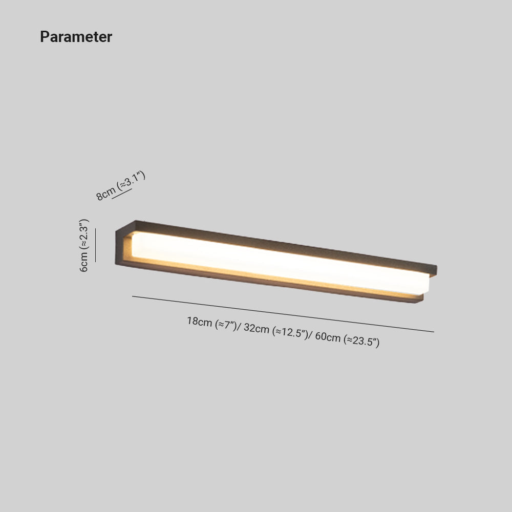 Ray Modern Rectangular Metal/Acrylic Outdoor Solar Wall Lamp, Black - Neutralighting