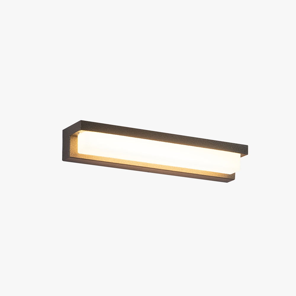 Ray Modern Rectangular Metal/Acrylic Outdoor Solar Wall Lamp, Black - Neutralighting