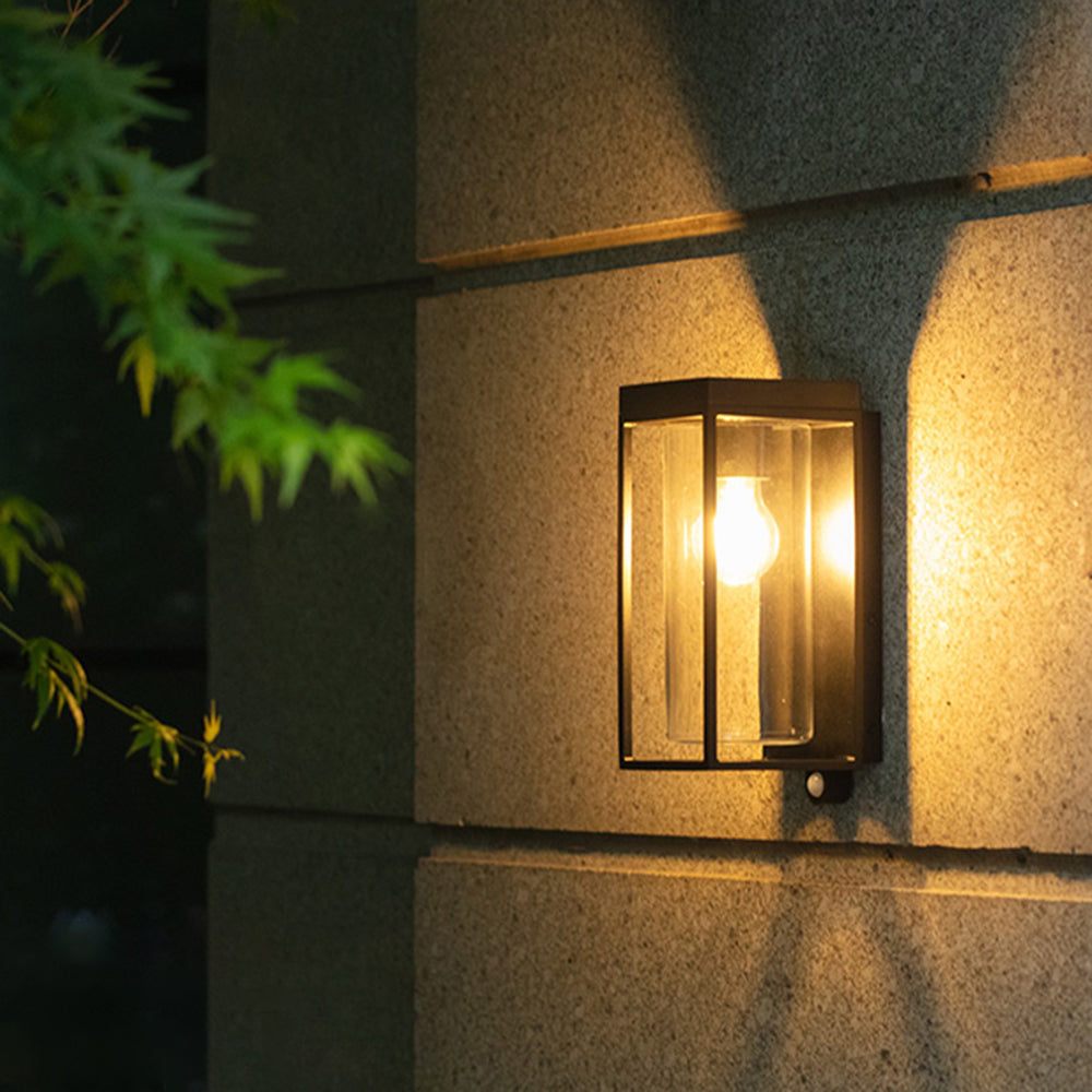 Ray Modern Rectangular Solar Waterproof Glass Outdoor Wall Lamp - Neutralighting