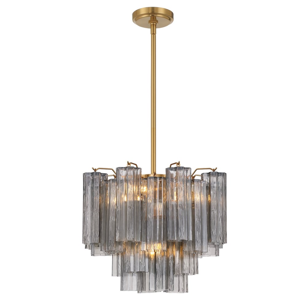 Aurora Murano Chandelier Glass Tube Layered Amber