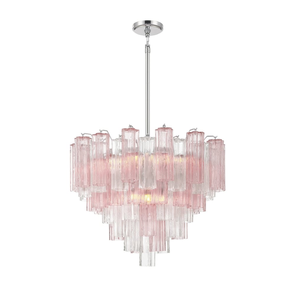 Aurora Murano Chandelier Glass Tube Layered Amber