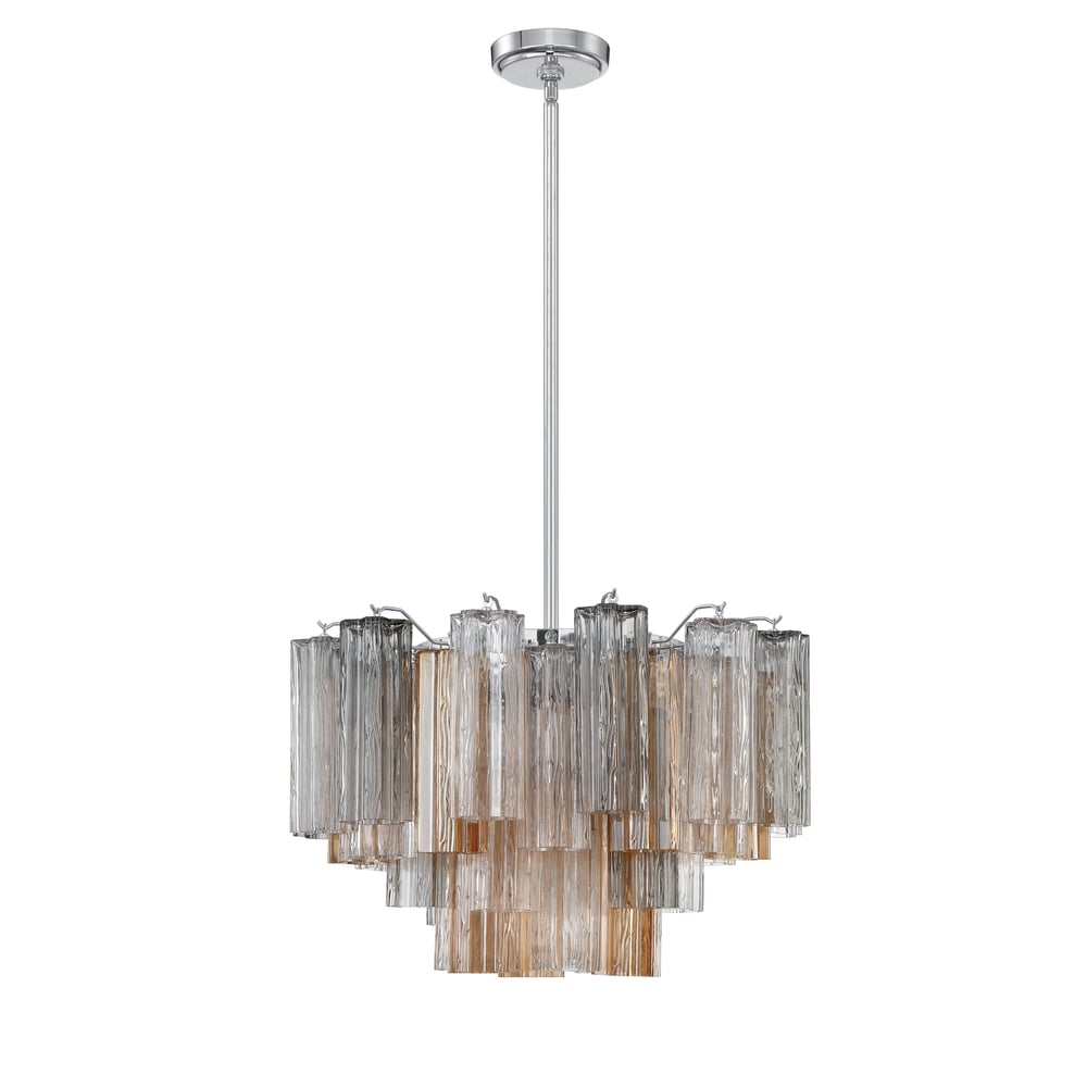 Aurora Murano Chandelier Glass Tube Layered Amber