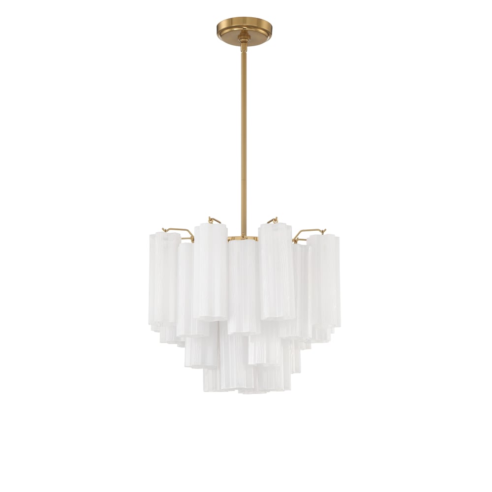Aurora Murano Chandelier Glass Tube Layered Amber