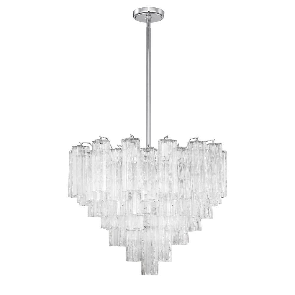 Aurora Murano Chandelier Glass Tube Layered Amber
