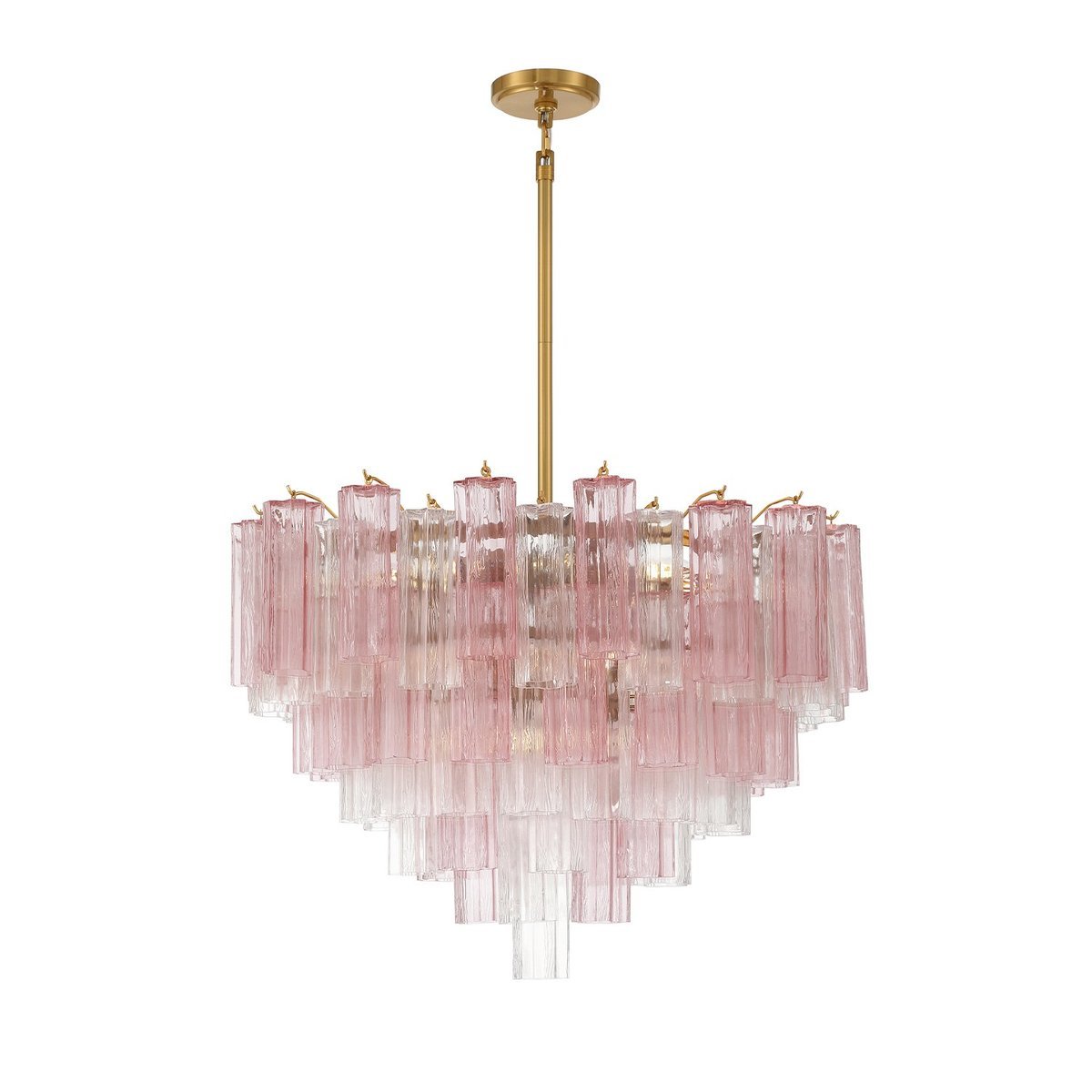 Aurora Murano Chandelier Glass Tube Layered Amber