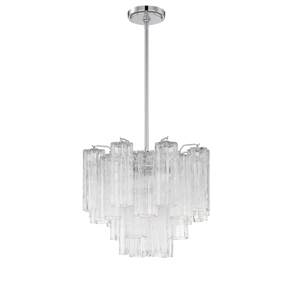 Aurora Murano Chandelier Glass Tube Layered Amber