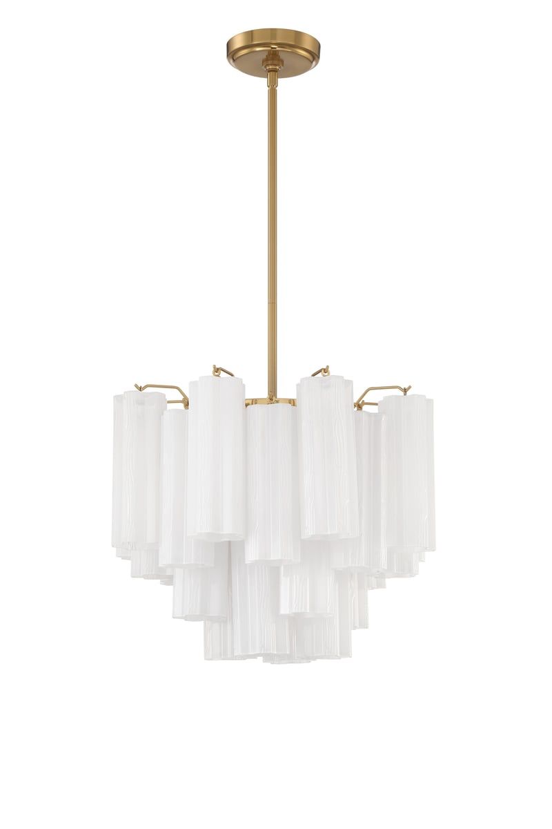 Aurora Murano Chandelier Glass Tube Layered Amber