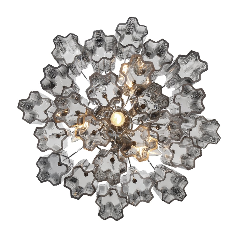 Aurora Murano Chandelier Glass Tube Layered Amber