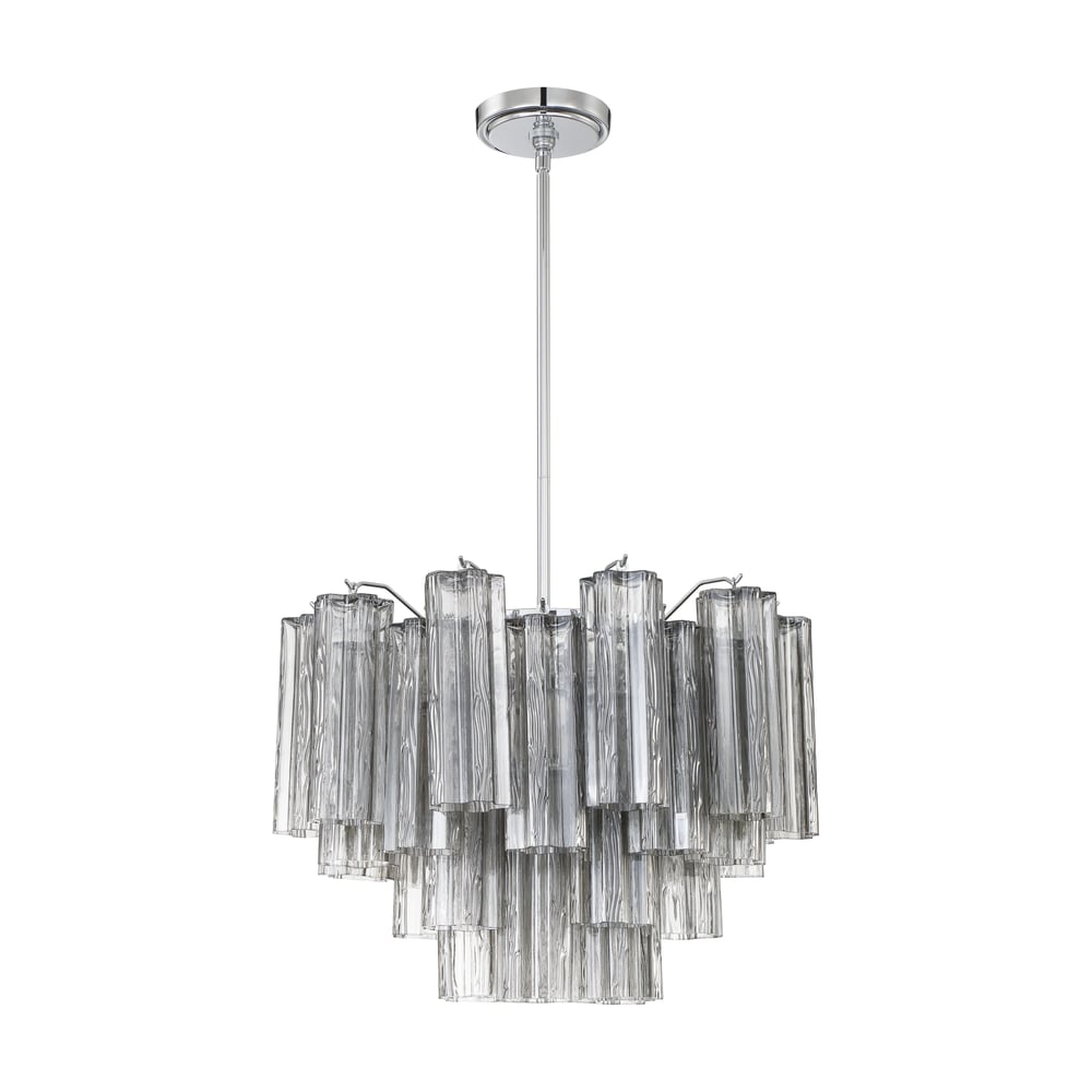 Aurora Murano Chandelier Glass Tube Layered Amber