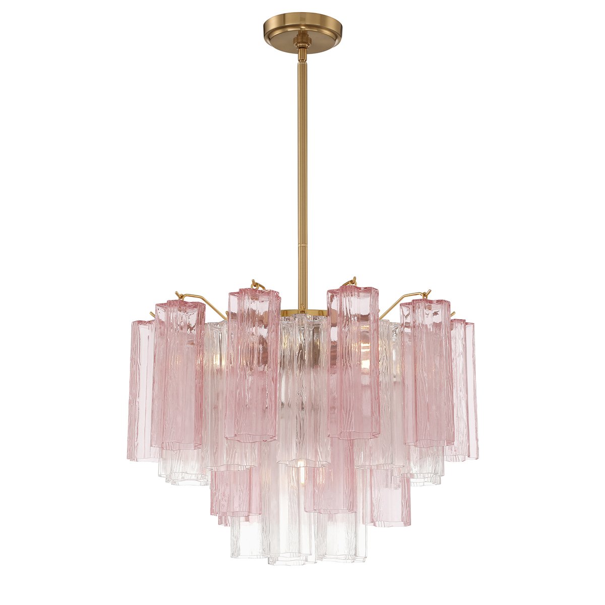 Aurora Murano Chandelier Glass Tube Layered Amber
